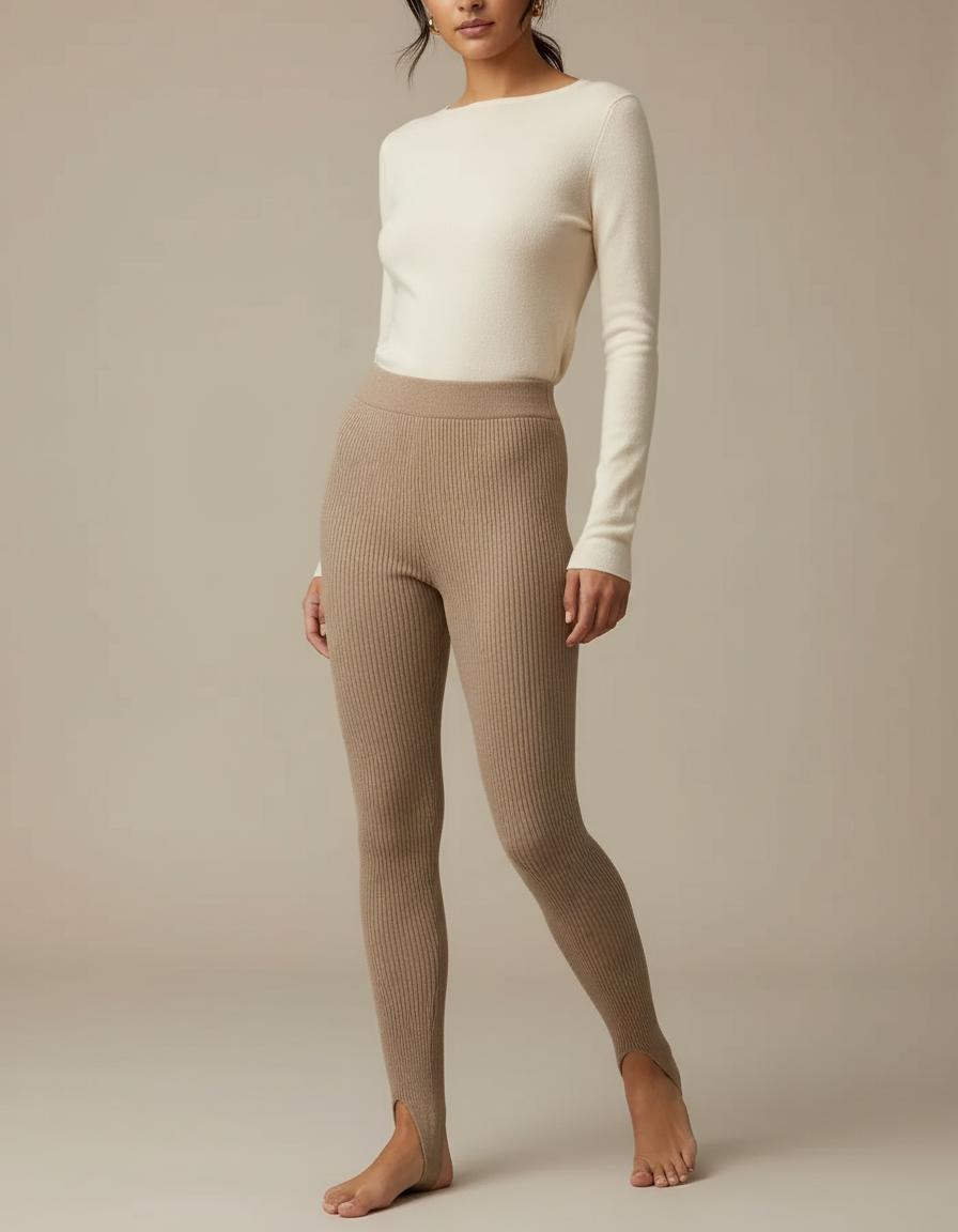 Pantalon Beige Moulant - Maille