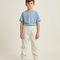 Pantalon Beige Côtelé Ample Élastique Garçon - Cordé