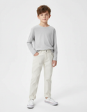 Pantalon Beige Coton Décontracté Garçon Slim Uni