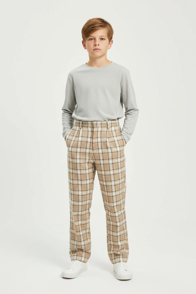 Pantalon Tartan Beige - Tweed