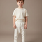 Pantalon Beige Côtelé Élastique Confortable Enfant - Cordé
