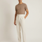 Pantalon Taille Haute Homme Beige - Gabardine