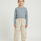 Pantalon Beige Floral Côtelé Harem Fille Coton - Cordé