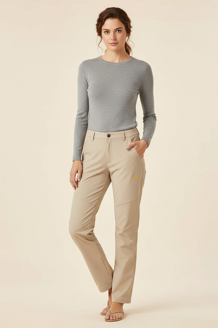 Pantalon Randonnée Femme Beige - Polyester