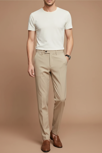 Pantalon Beige Tailleur - Gabardine