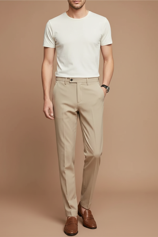 Pantalon Beige Tailleur - Gabardine