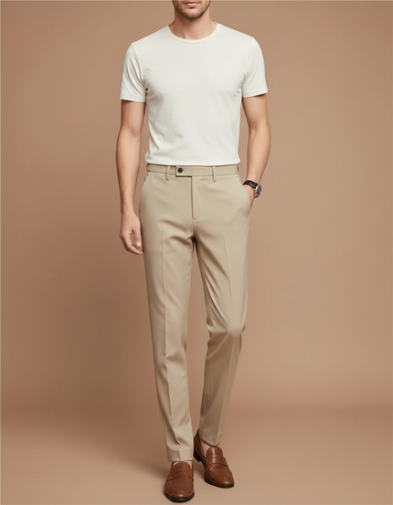 Pantalon Beige Tailleur - Gabardine