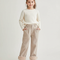 Pantalon Beige Côtelé Doublé Polaire Fille Hiver - Cordé