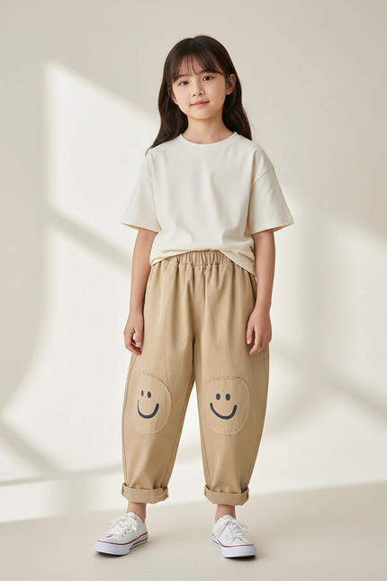 Pantalon Beige Harem Smilies Enfant Coton