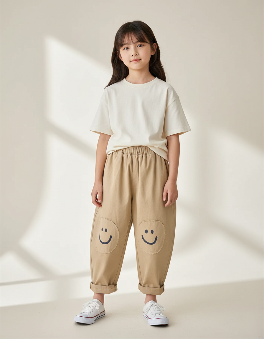 Pantalon Beige Harem Smilies Enfant Coton