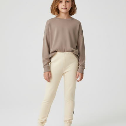Pantalon Beige Doux Confortable Uni Enfant - Molleton
