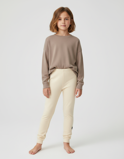 Pantalon Beige Fille Maille
