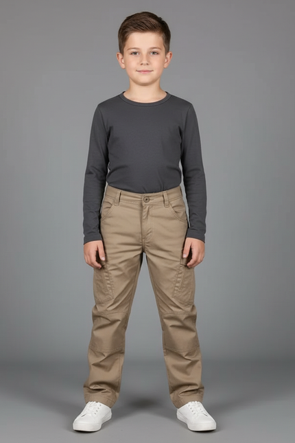 Pantalon Beige Cargo Coton Confortable Enfant