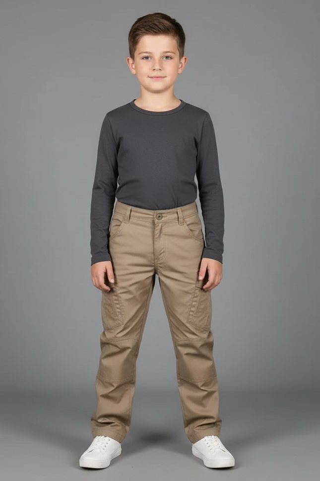 Pantalon Beige Cargo Coton Confortable Enfant