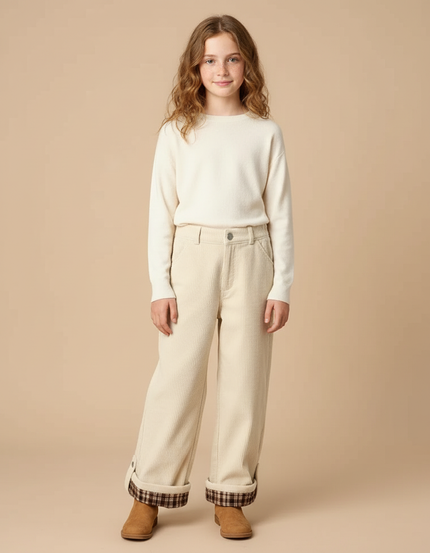 Pantalon Blanc Beige - Cordé