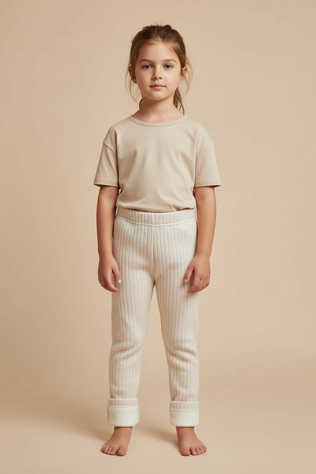 Pantalon Rayé Beige - Maille