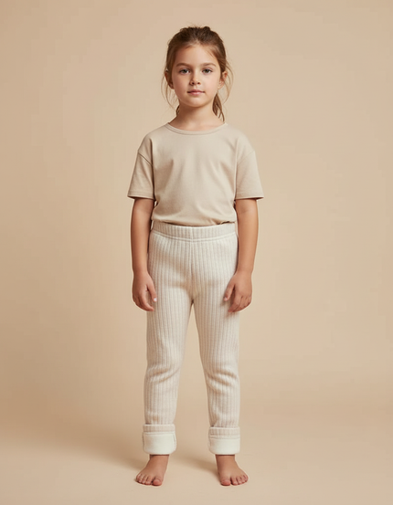 Pantalon Rayé Beige - Maille