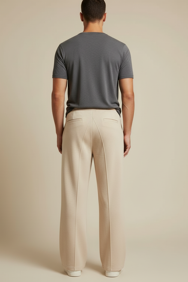 Pantalon Beige Ample Cordon Décontracté Homme - Molleton - vue 2