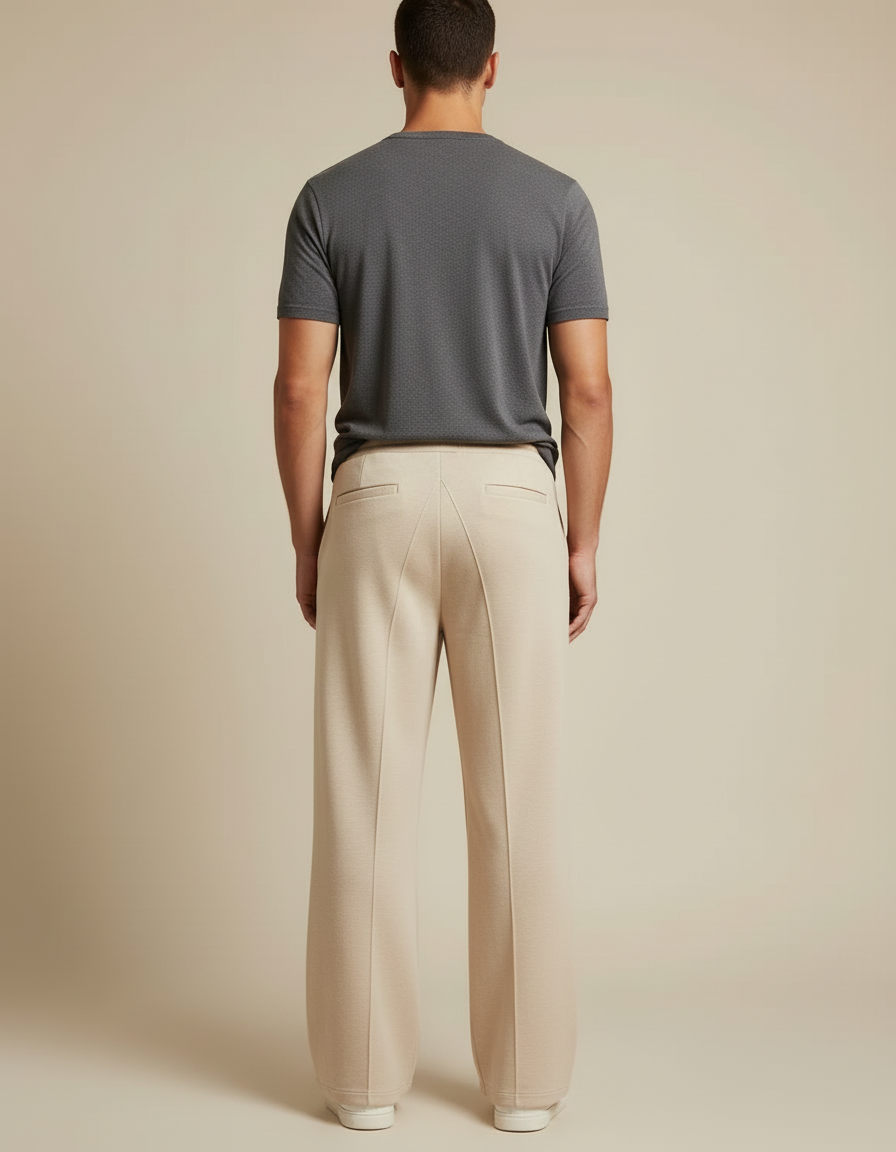 Pantalon Beige Ample Cordon Décontracté Homme - Molleton - vue 2