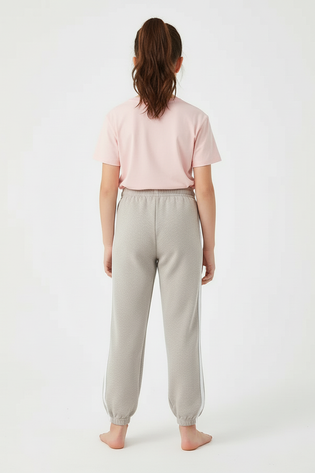 Pantalon Beige Sporty Rayé Confortable Enfant - Gris Molleton - vue 2