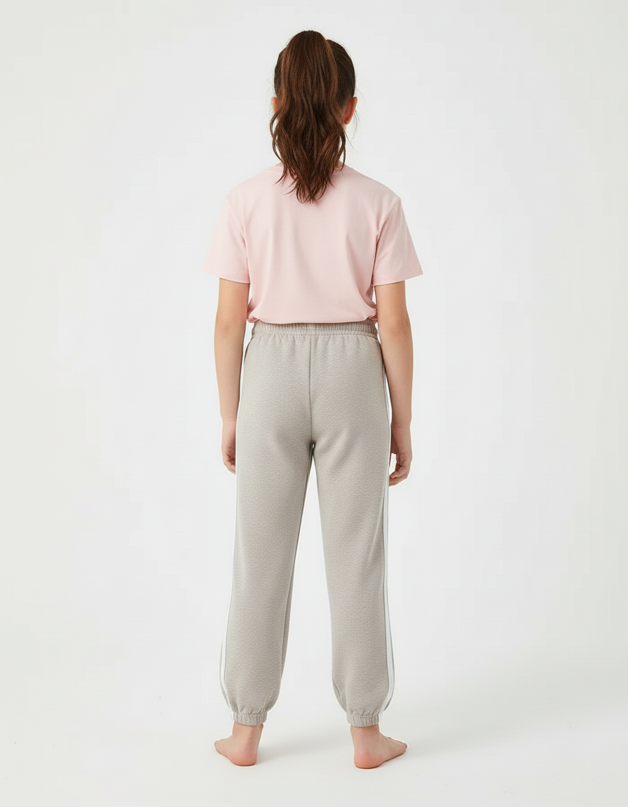 Pantalon Beige Sporty Rayé Confortable Enfant - Gris Molleton - vue 2
