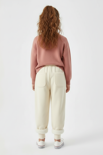 Pantalon Beige Polaire Chaud Enfant Décontracté Hiver - Molleton - vue 2