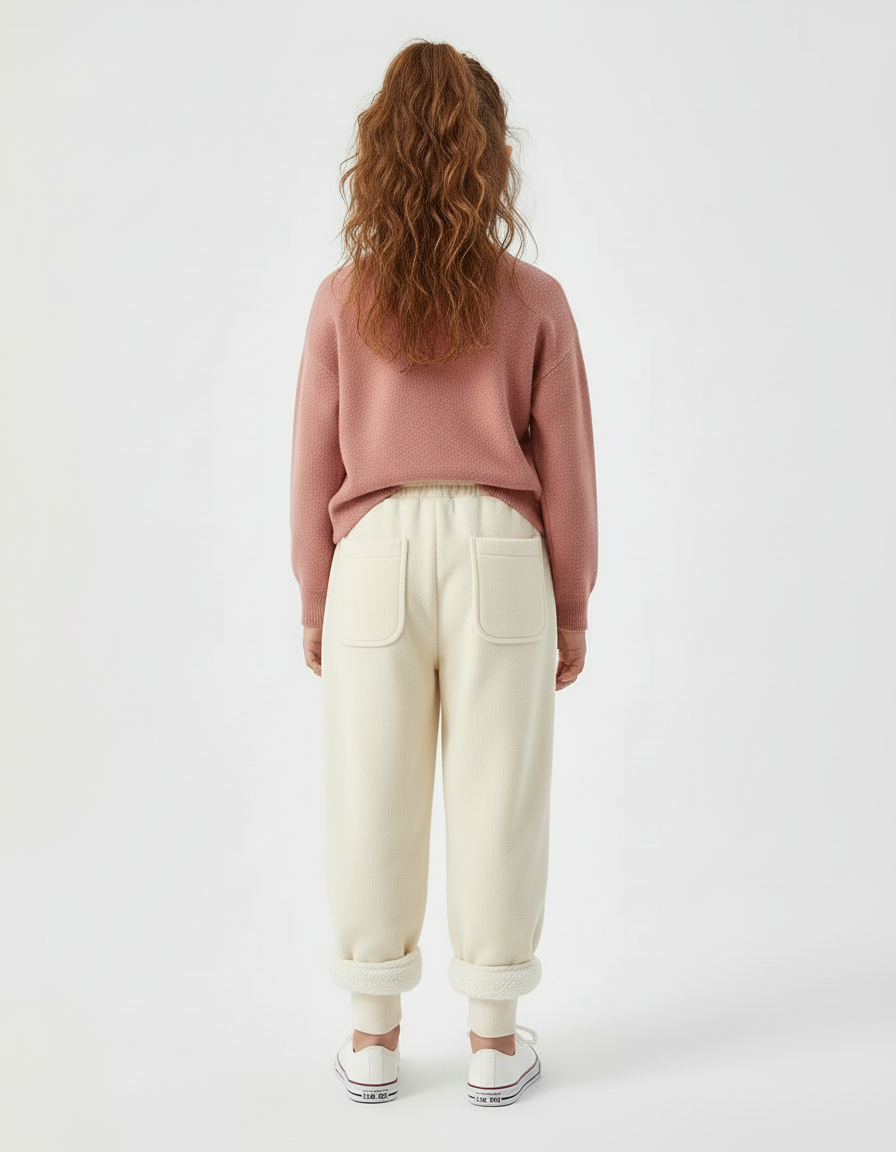 Pantalon Beige Polaire Chaud Enfant Décontracté Hiver - Molleton - vue 2