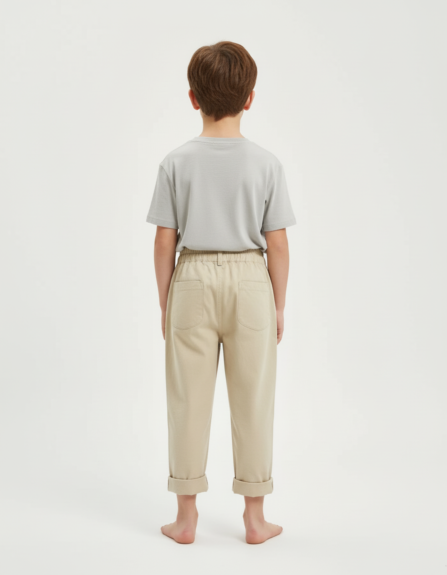 Pantalon Classique Beige - Gabardine - vue 2