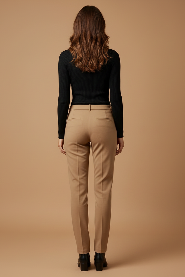 Pantalon De Tailleur Beige - Gabardine - vue 2
