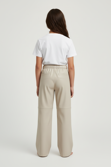 Pantalon Simili Beige - Simili cuir - vue 2