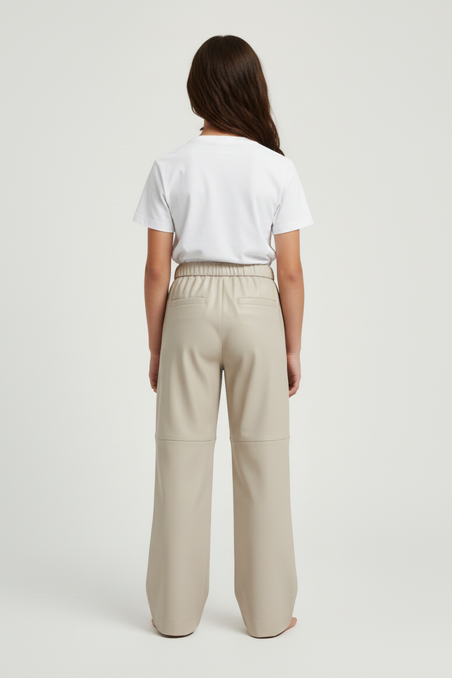 Pantalon Simili Beige - Simili cuir - vue 2