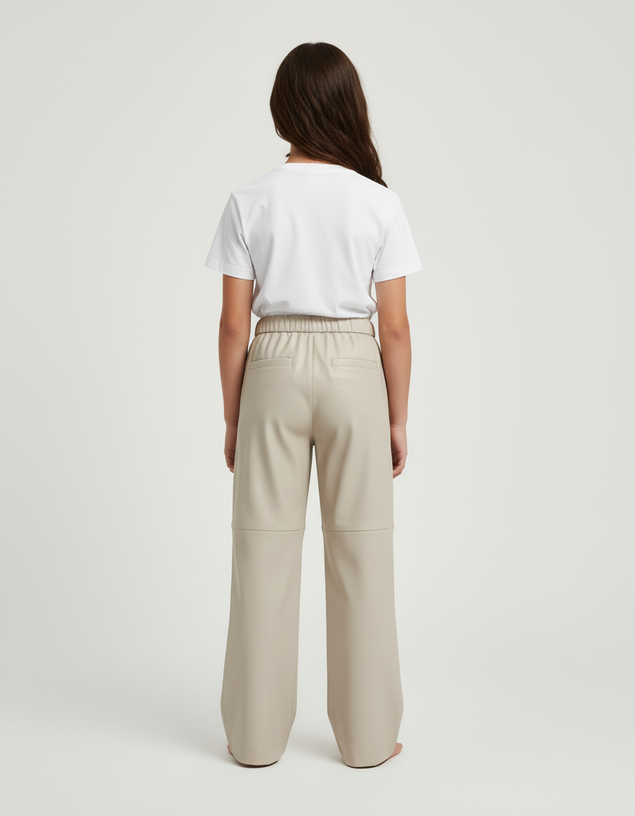Pantalon Simili Beige - Simili cuir - vue 2