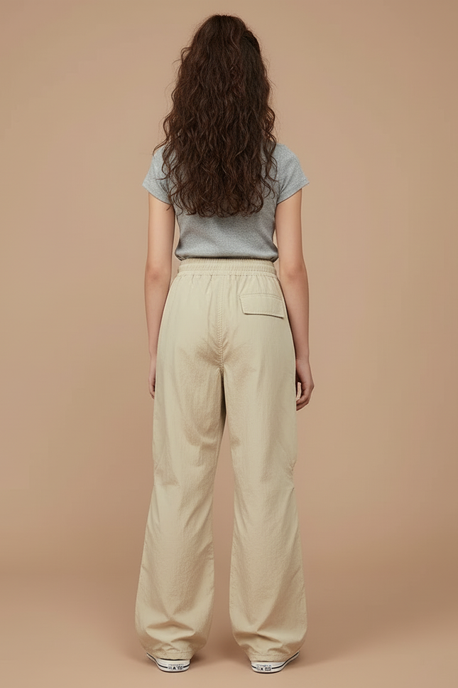 Pantalon Beige Cargo Ample Cordon Décontracté Enfant - Polyester - vue 2
