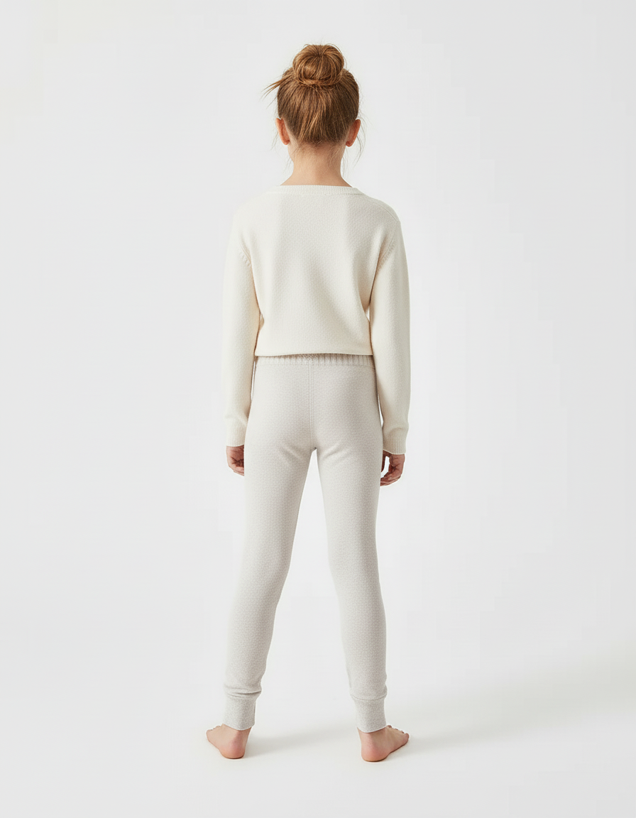 Pantalon Beige Tricoté Confortable Enfant Doux Ajusté - Maille - vue 2