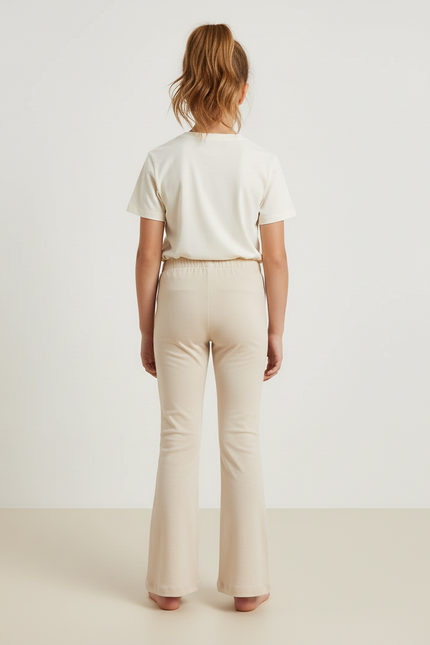 Pantalon Beige Évasé Fluide Confortable Fille - Maille - vue 2