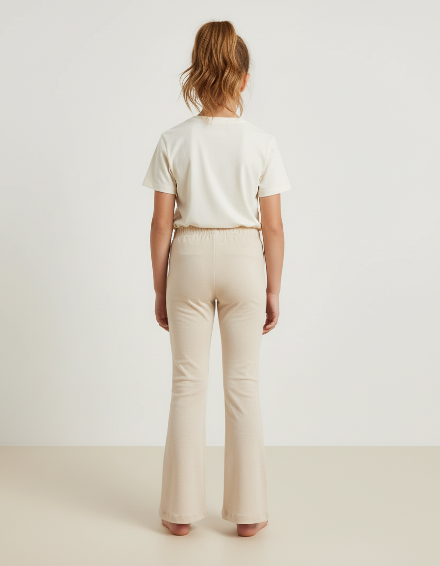 Pantalon Beige Évasé Fluide Confortable Fille - Maille - vue 2