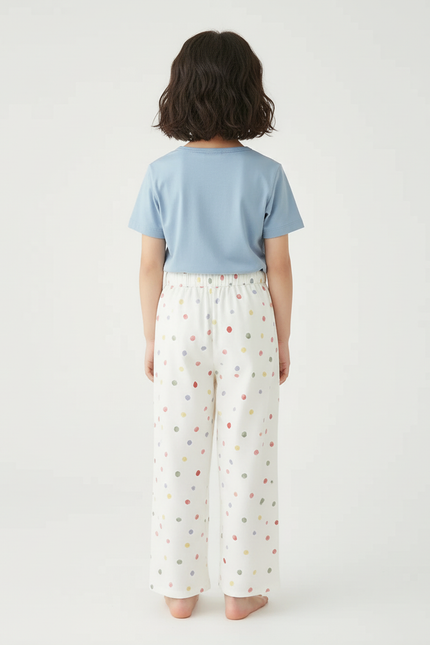 Pantalon Beige À Pois Colorés Enfant Ample Coton - vue 2