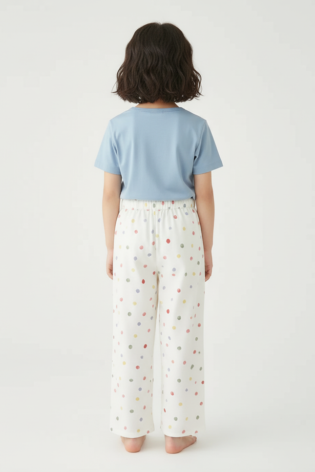 Pantalon Beige À Pois Colorés Enfant Ample Coton - vue 2