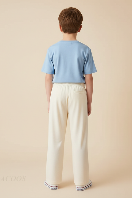 Pantalon Beige Ample Décontracté Élastique Enfant - Maille - vue 2