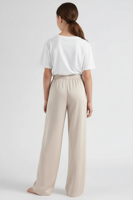 Pantalon Beige Fluide Ample Satiné Fille - vue 2