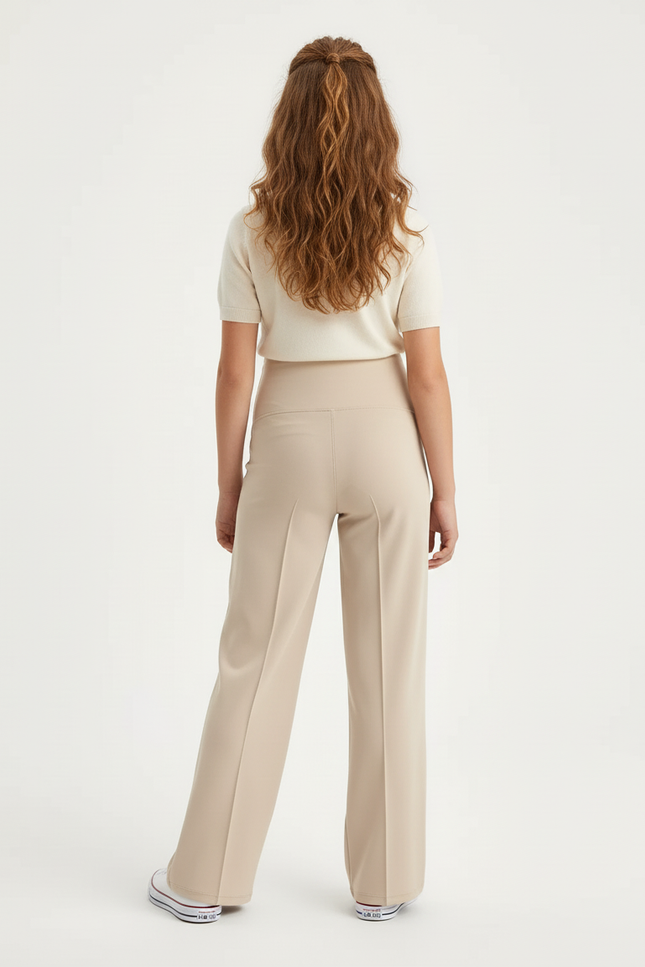 Pantalon Grossesse Beige - Maille - vue 2