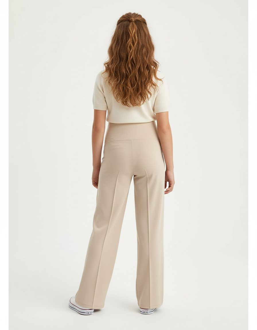 Pantalon Grossesse Beige - Maille - vue 2