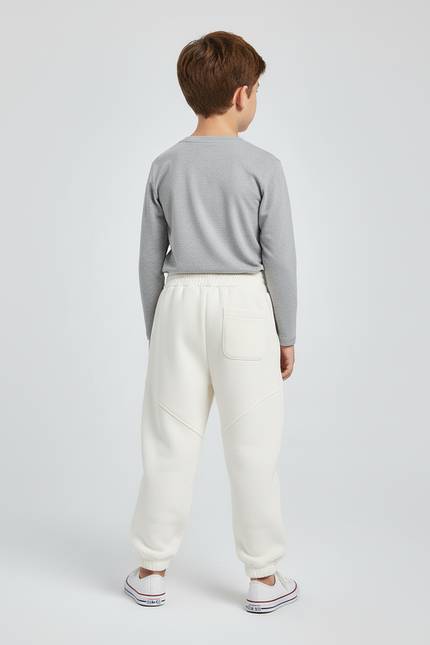 Pantalon Beige Molletonné Ample Décontracté Enfant - vue 2