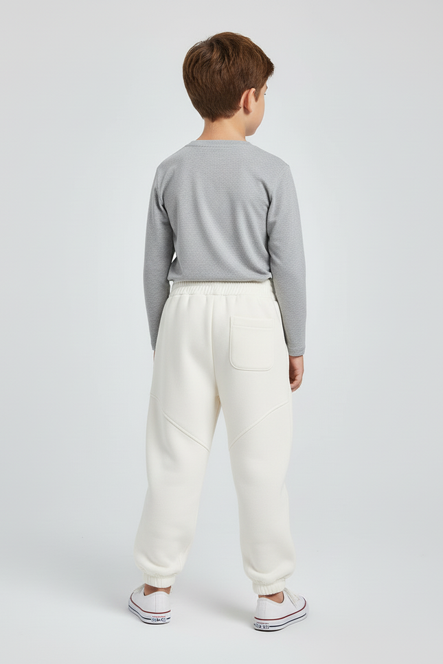 Pantalon Beige Molletonné Ample Décontracté Enfant - vue 2