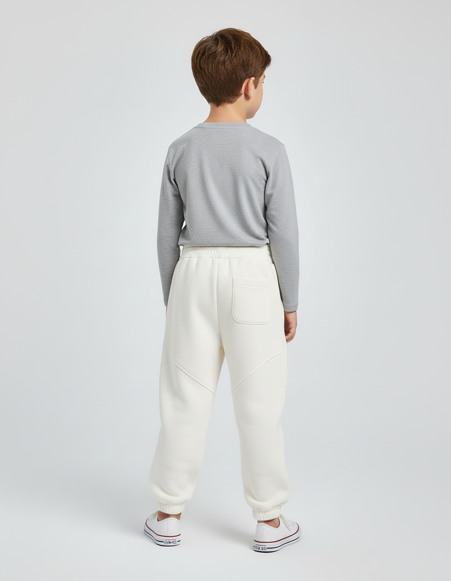 Pantalon Beige Molletonné Ample Décontracté Enfant - vue 2