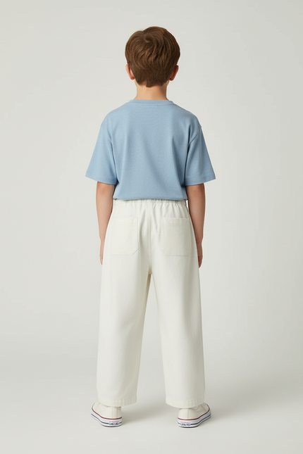 Pantalon Beige Ample Coton Décontracté Enfant Garçon - Toile - vue 2