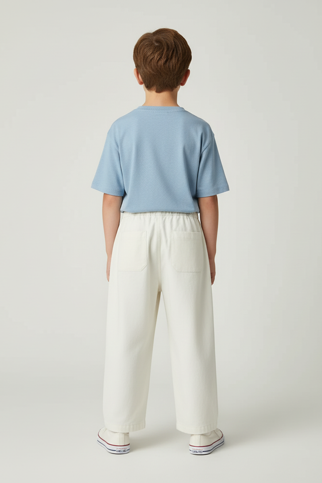 Pantalon Beige Ample Coton Décontracté Enfant Garçon - Toile - vue 2