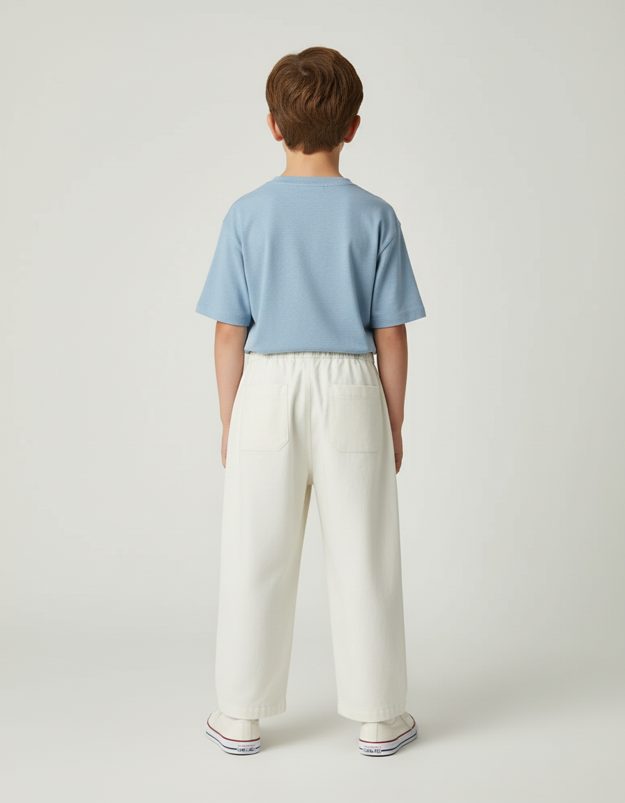 Pantalon Beige Ample Coton Décontracté Enfant Garçon - Toile - vue 2