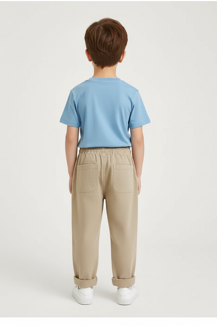 Pantalon Beige Brodé Décontracté Ample Enfant Mignon - Coton - vue 2
