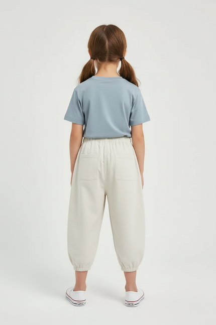 Pantalon Beige Enfant Ample Motif Requin Coton - Molleton - vue 2